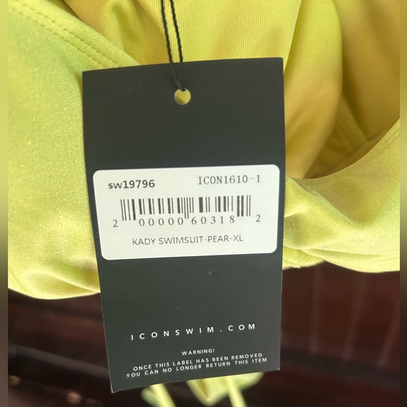 NWT Icon Swim Kady Swimsuit Pear Size XL Cut Out Criss Cross Sexy One Piece - Picture 8 of 8